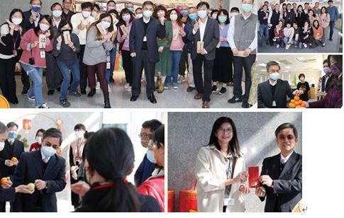 On Jan 19, 2022, Director-general of CTSP Bureau, Maw-shin Hsu, visited every staff in the building and wish them a happy Lunar New Year.